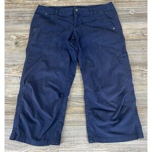 Kuhl Womens 14 Cargo Crop Pants Blue Casual Hiking Outdoor Pockets Lightweight